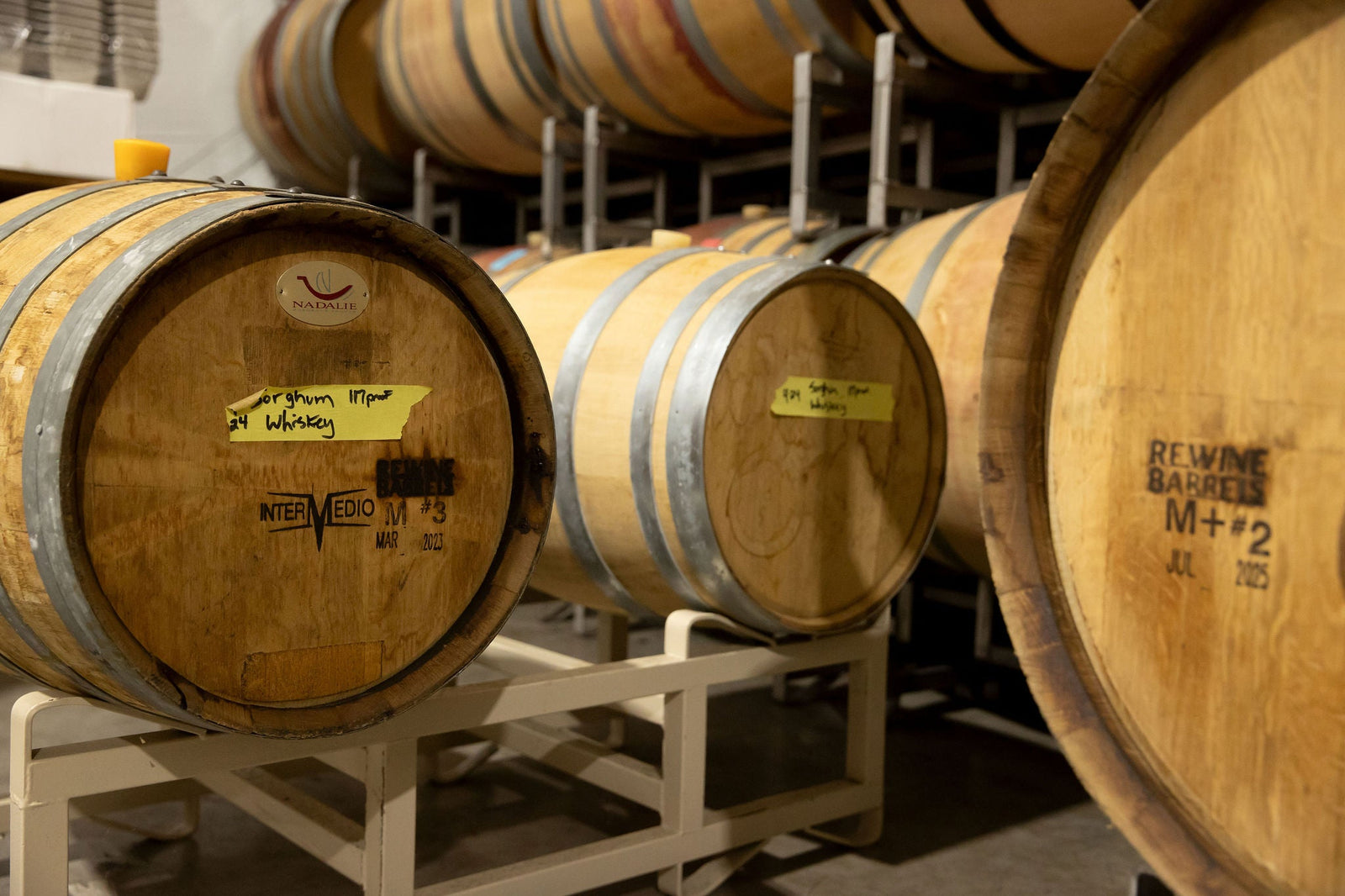 Renewed French oak wine barrels used for Patty Green whiskey