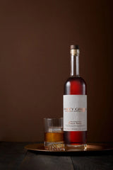 Patty Green Francin Barley Cask Strength bottle and whiskey glass