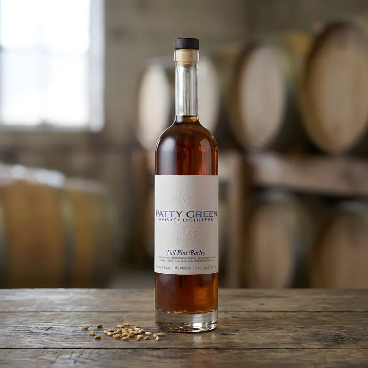 Patty Green Full Pint Barley Whiskey product photograph