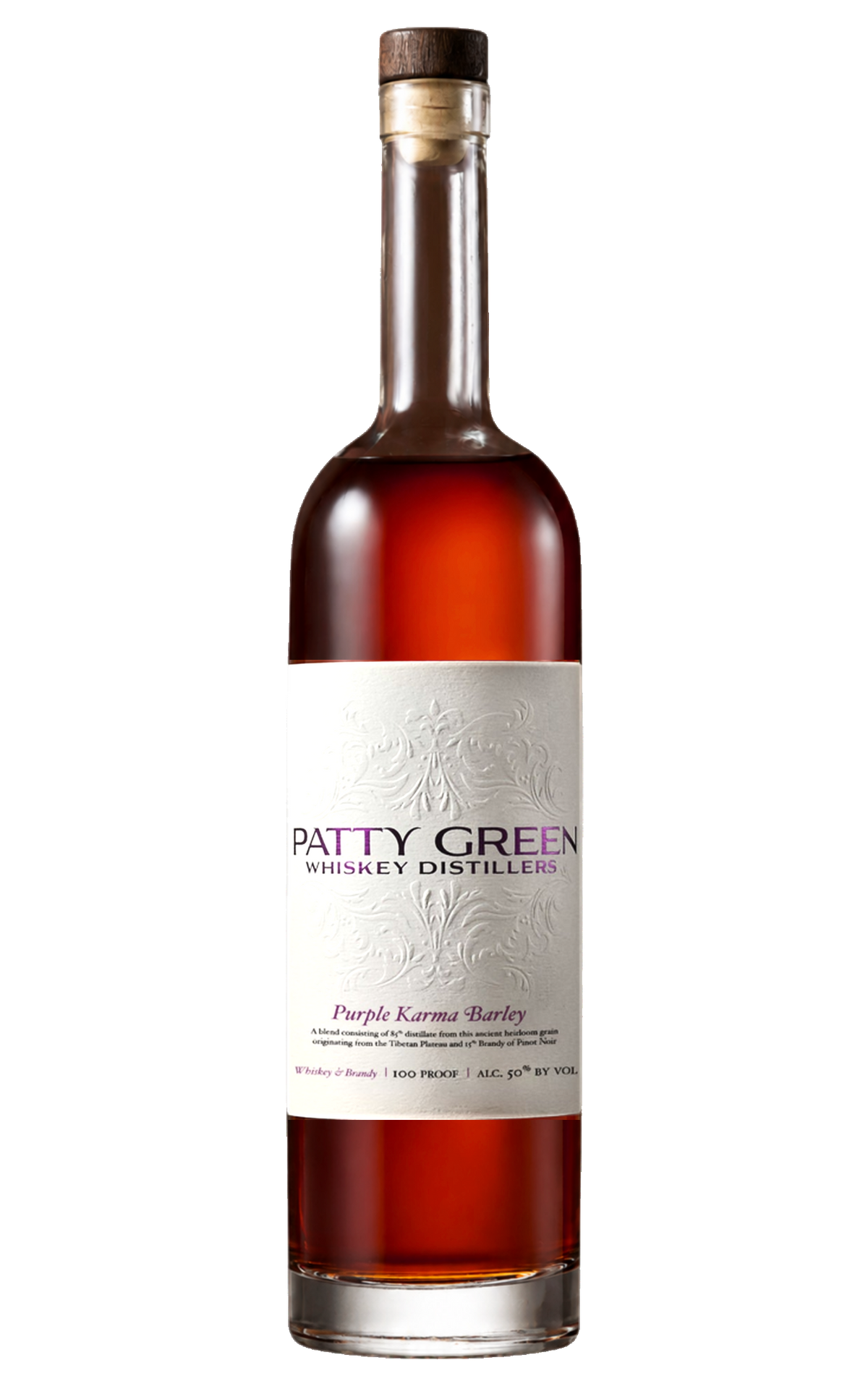 Purple Karma Barley Whiskey bottle — approved master catalog cutout